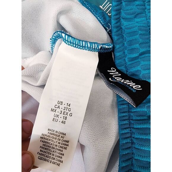 Maxine of Hollywood Textured Spa Shirred Front Girl Leg One Piece Women's 14 Swi - Picture 7 of 8